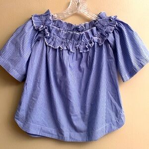Vineyard Vines kids blue Ruffled Blouse